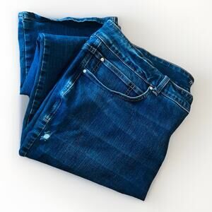 Maurice's Everflex High Rise Skinny Jeans Women's Size 24W SHORT Dark Wash Denim